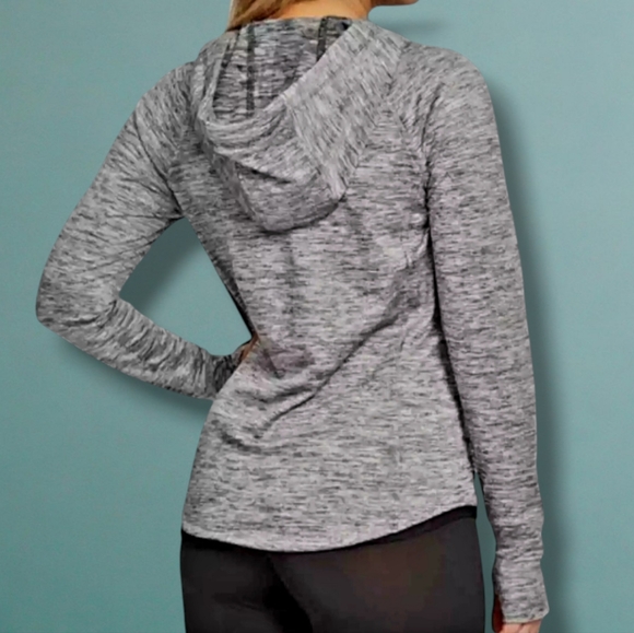90 Degree By Reflex Women's Fleece Brushed Activewear Heathered Silver Hoodie - Picture 2 of 16